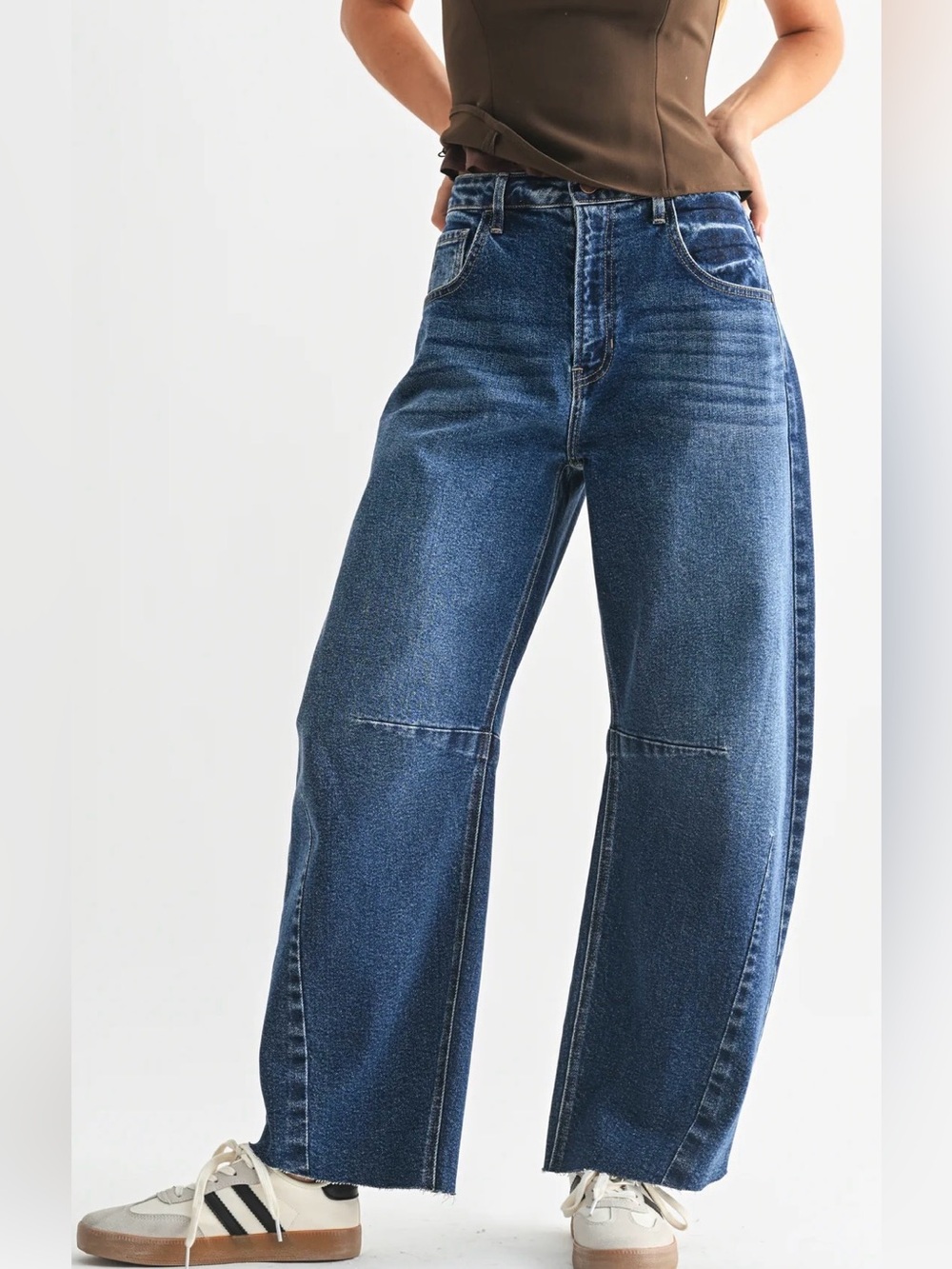 Just Black denim, seamed barrel leg pant - sold out online!